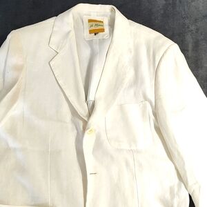 White 100% linen jacket 3 button